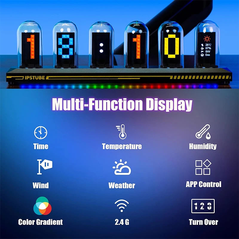 Relógio Nixie RGB personalizável