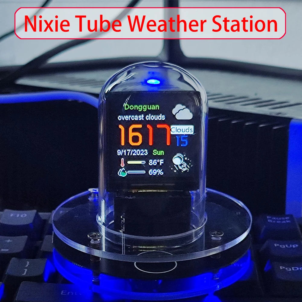 Relógio Nixie Mini estação meteorológica