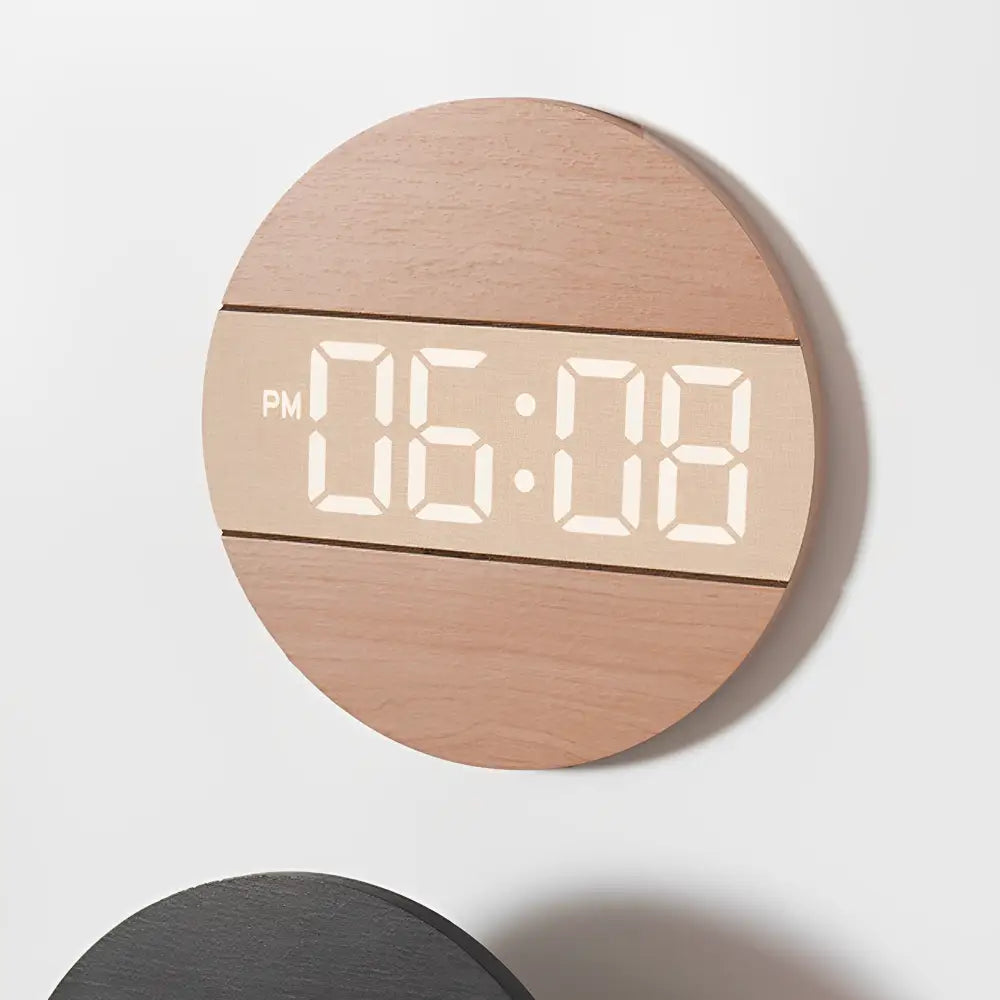 Horloge Murale LED en Bois - Horloges murales