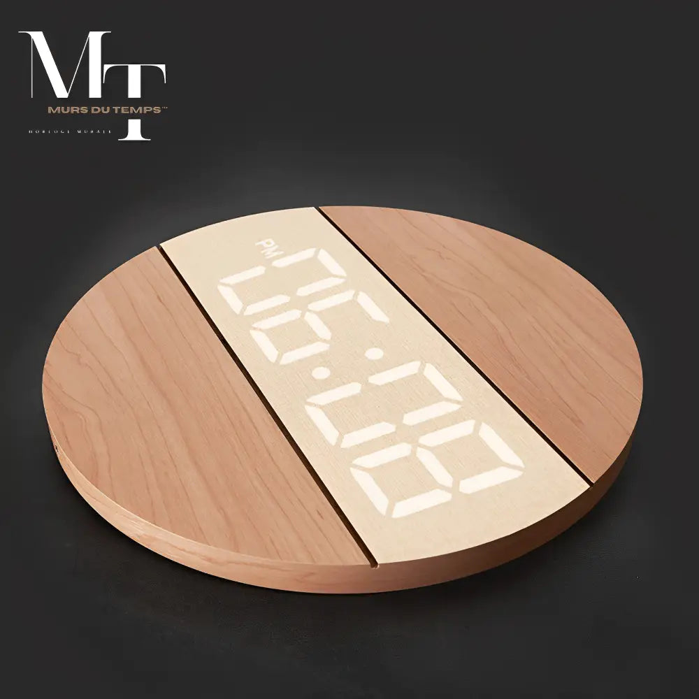 Horloge Murale LED en Bois - Horloges murales