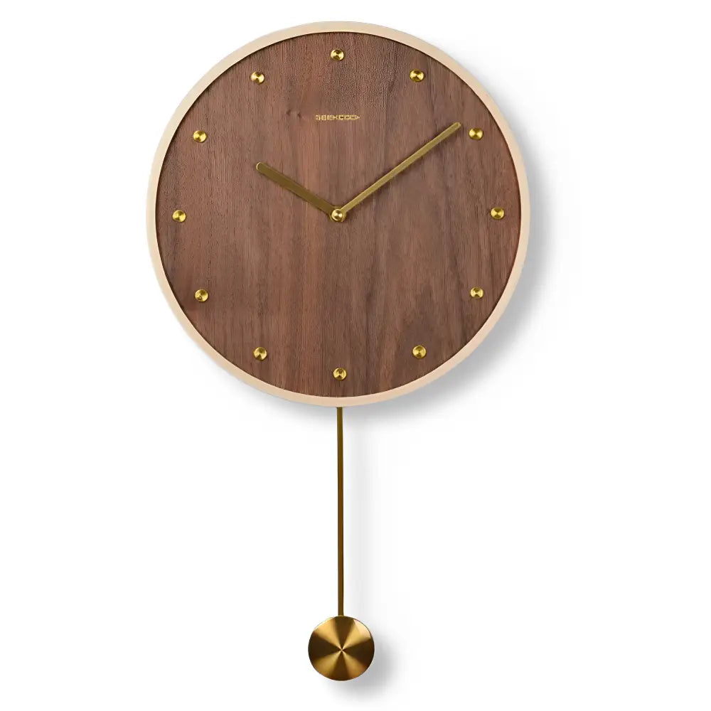 Pendule en Bois - Horloges murales - Couleur Bois claire balancier Rond