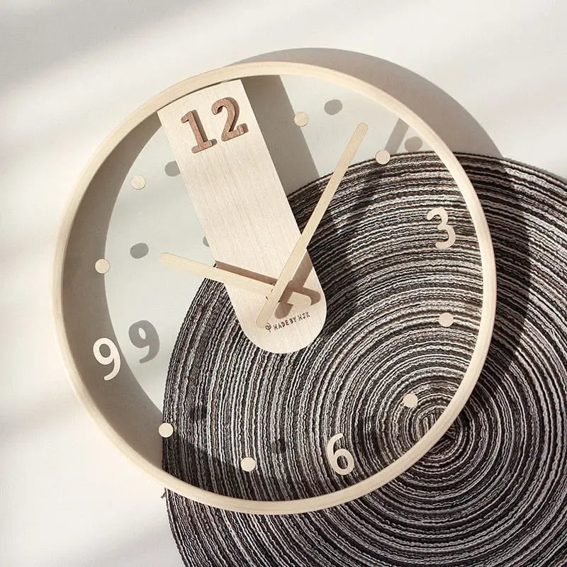 horloge murale originale en bois - Horloges murales